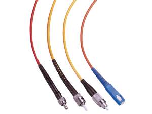 optical fiber with different types of fiber optic connectors