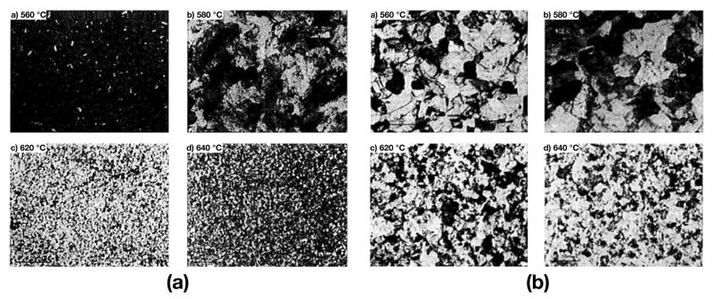 Transmission electron micrographs of as deposited and annealed polysilicon thin films
