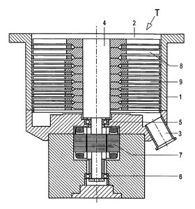 Cutaway view of a turbomolecular pump