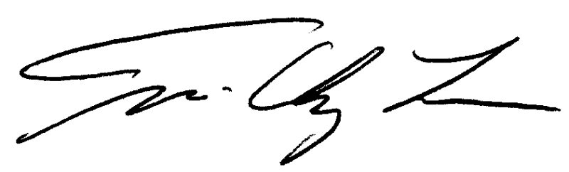 Signature, Dr. John T.C. Lee, President and  Chief Executive Officer