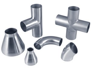 collection of stainless steel butt weld vacuum fittings and components