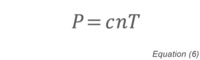 Pressure related to gas density (equation)